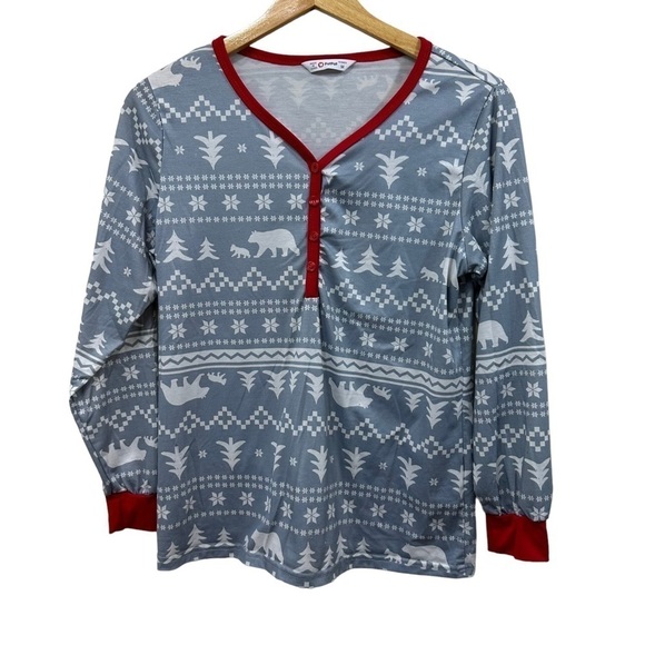 PatPat Bear Christmas Holiday Cozy Pajamas, size Medium - Picture 2 of 6